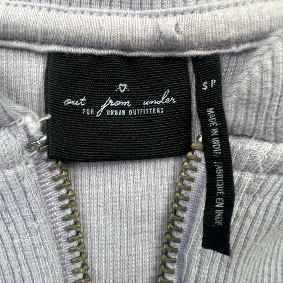 UO Out From Under Ryan Ribbed Half-Zip Cropped Tee in Lavender - Picture 9 of 10